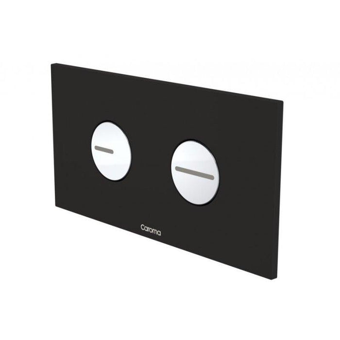 Caroma Invisi Series II Round Dual Flush Plate & Buttons Black & Chrome (Metal)
