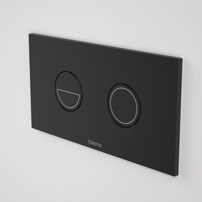 Caroma Invisi Series II Round Dual Flush Plate & Buttons Black (Metal)