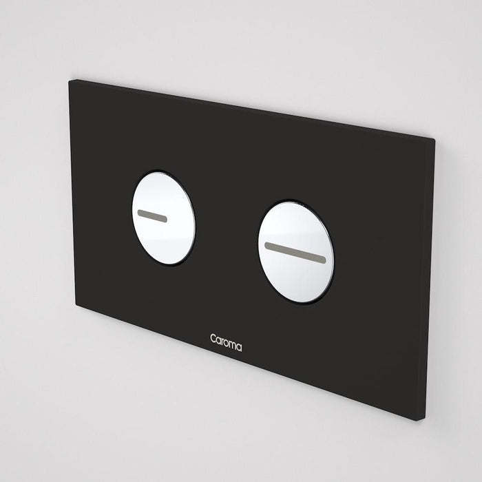 Caroma Invisi Series II Round Dual Flush Plate & Buttons Black (Plastic)