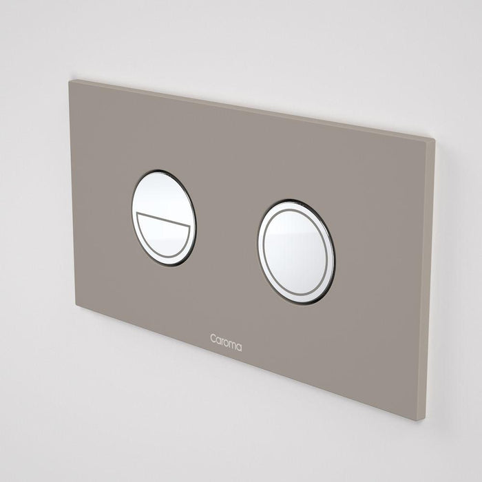 Caroma Invisi Series II Round Dual Flush Plate & Buttons Mid Grey (Metal)