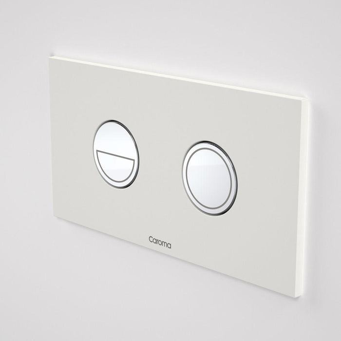 Caroma Invisi Series II Round Dual Flush Plate & Buttons White (Metal)
