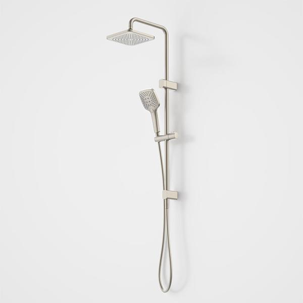 Caroma Luna Multifunction Rail Shower with Overhead Brushed Nickel