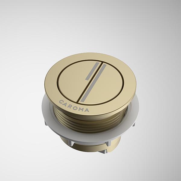 Caroma Luna Round Cistern Flush Button Brushed Brass