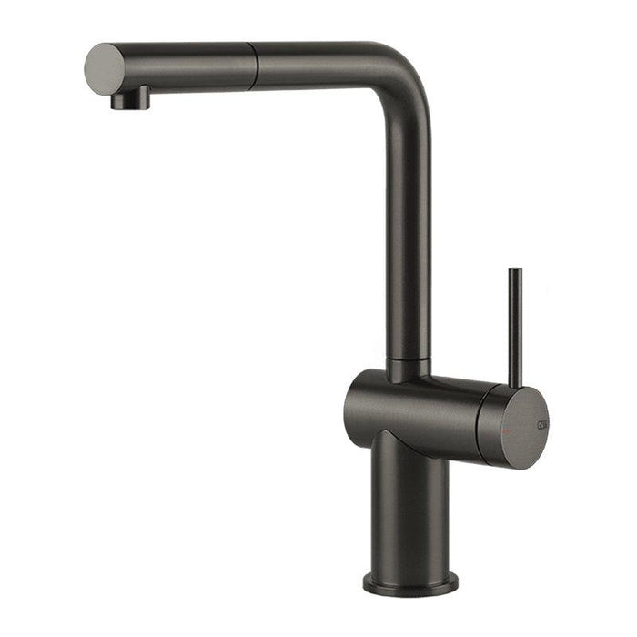Gessi Inedito Pull-Out Kitchen Mixer - Brushed Black Metal