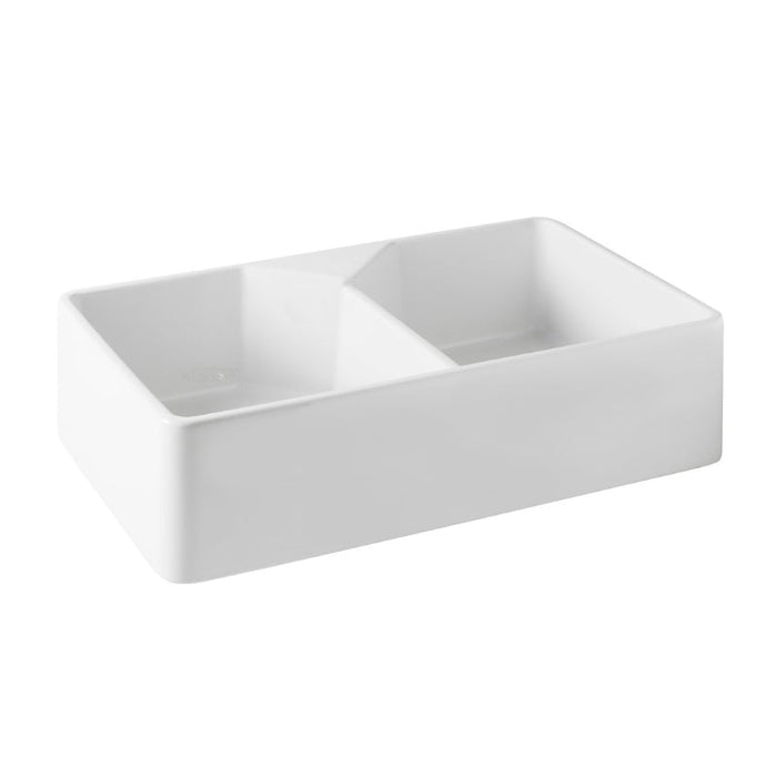 Turner Hastings Chester 800mm Double Flat Front Fireclay Butler Sink