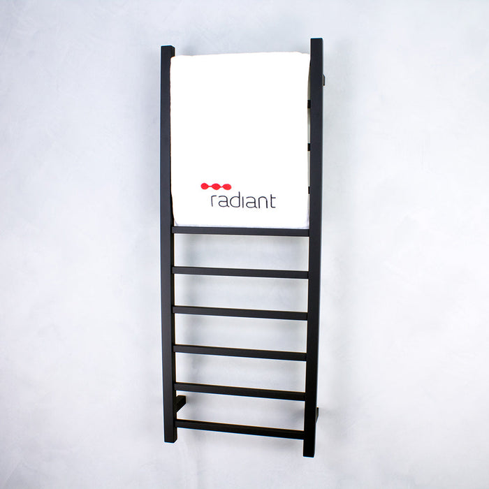 Radiant Heated Square Ladder 430 x 1100mm - Matt Black