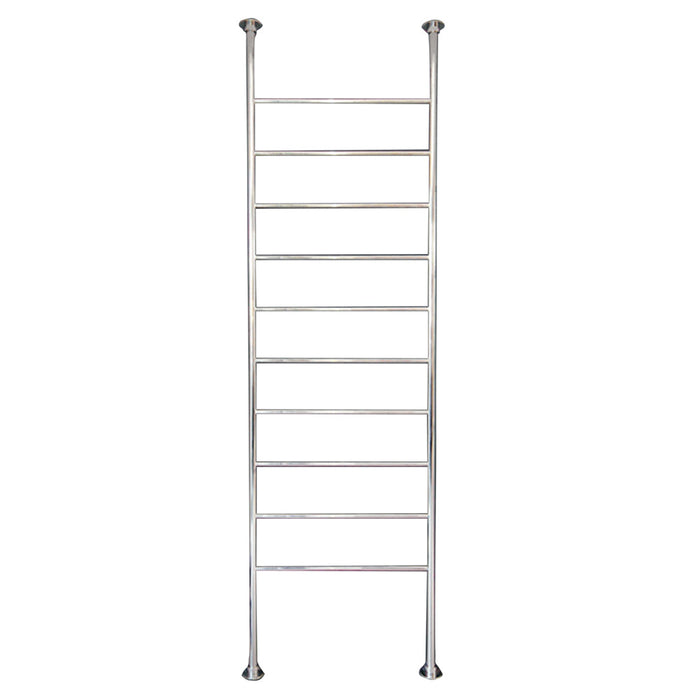 Radiant Heated Round Floor To Ceiling Ladder 2700 X 700mm - Mirror Polished