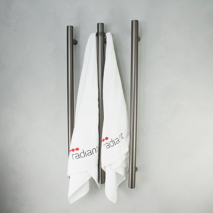 Radiant Vertical Single  Towel Rail 40 x 950mm - Gun Metal Grey